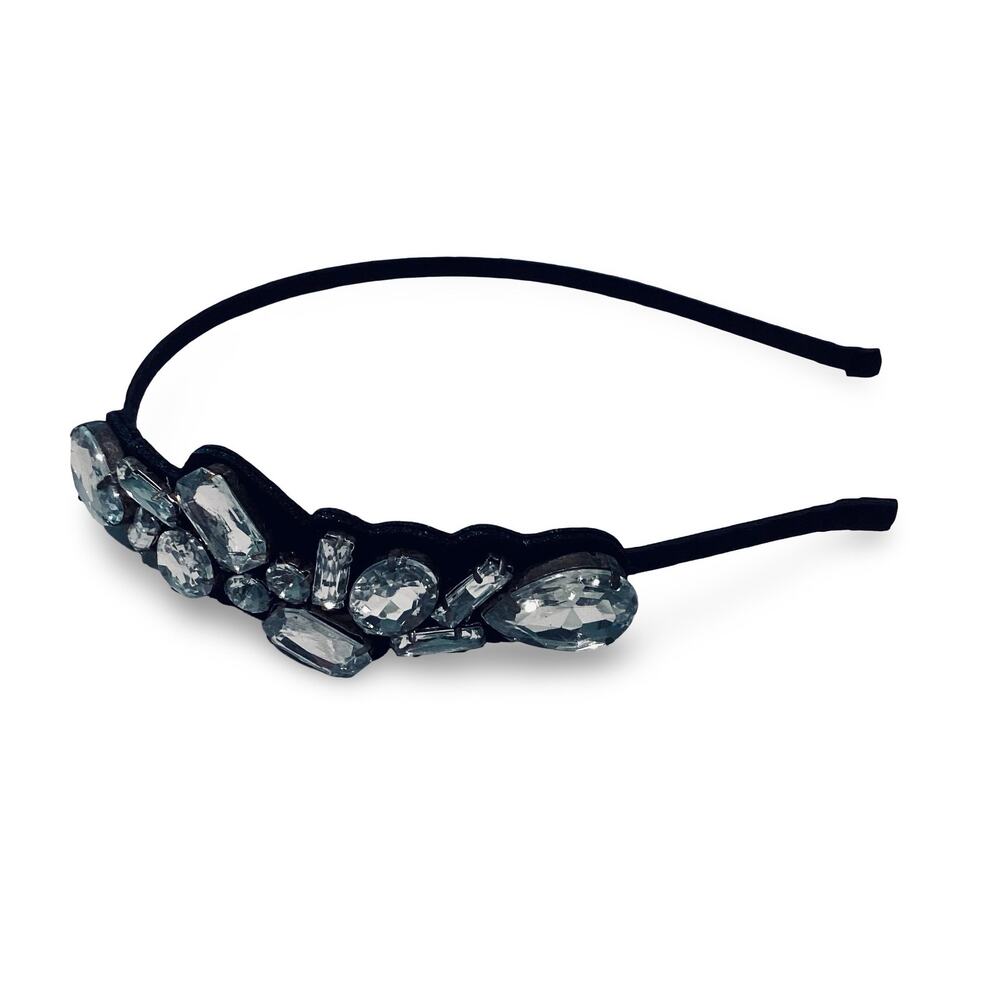 NWOT Black Velvet Rhinestone Embellished Headband